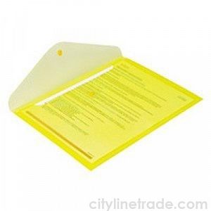 Папка-конверт на кнопке "Nix" А5+ прозрачный цветной пластик 160мкм